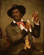 William Sidney Mount The Bone Player painting